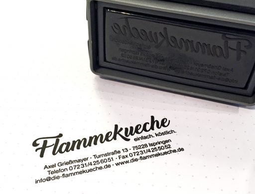 Kaundvau Portfolio Werbemittel Die Flammeküche Stempel