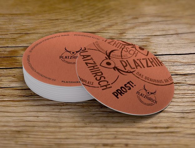 Kaundvau - Portfolio Print - Platzhirsch Pforzheim - Bierdeckel