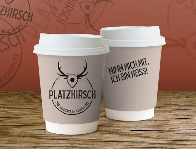 Kaundvau - Portfolio Print - Platzhirsch Pforzheim - Kaffeebecher