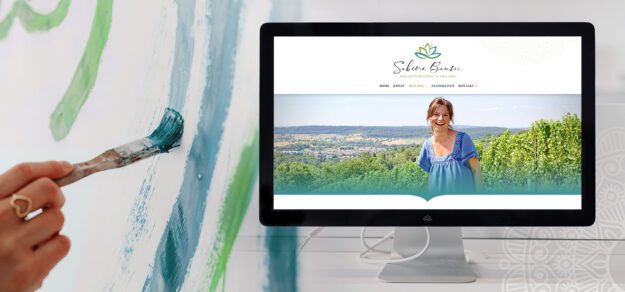 Logo, Printmedien und Webdesign für Künstlerin Sabine Baum kaundvau GmbH - Blog - Markenauftritt des Ateliers für Kunst und Heilung