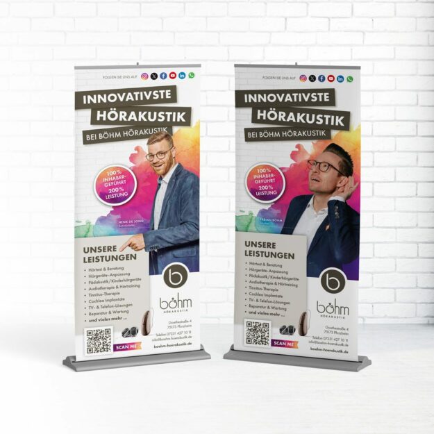 kaundvau GmbH - Werbeagentur Pforzheim - Projekte - Böhm Hörakustik RollUps