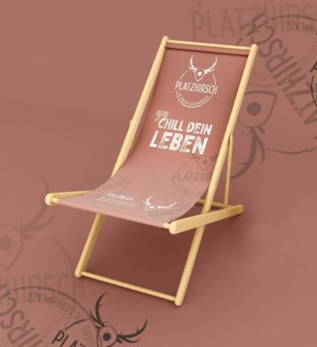 kaundvau GmbH - Werbeagentur Pforzheim - Projekte - Platzhirsch Pforzheim - Holzliegestuhl