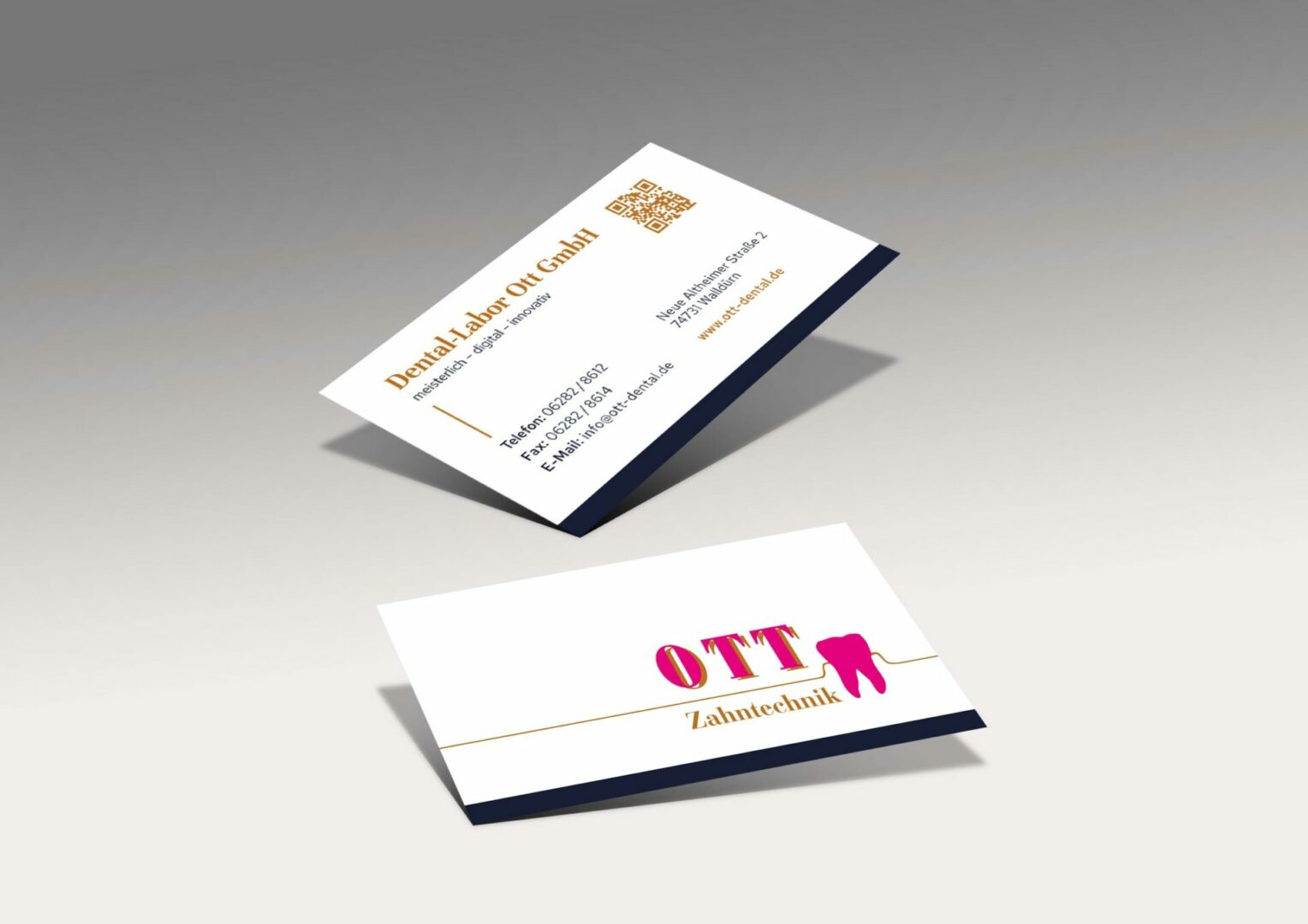 kaundvau GmbH - Werbeagentur Pforzheim - Projekte - Ott Zahntechnik Visitenkarten